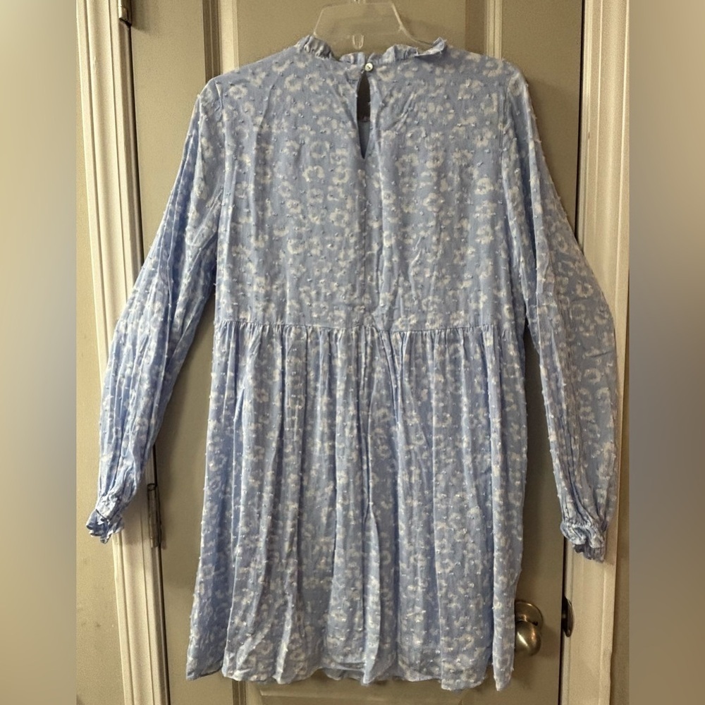 Everly Blue Babydoll Floral Dress - Picture 3 of 6